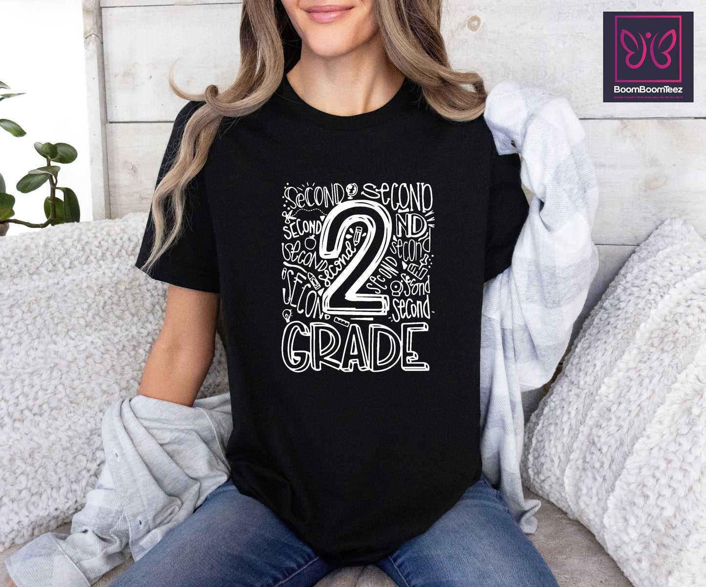 2nd Grade Typography Tshirt, Second Grade Student Shirt,Back to School Shirt,Kids Graphic Tee,Elementary School Shirt,2nd Grade Teacher Gift
