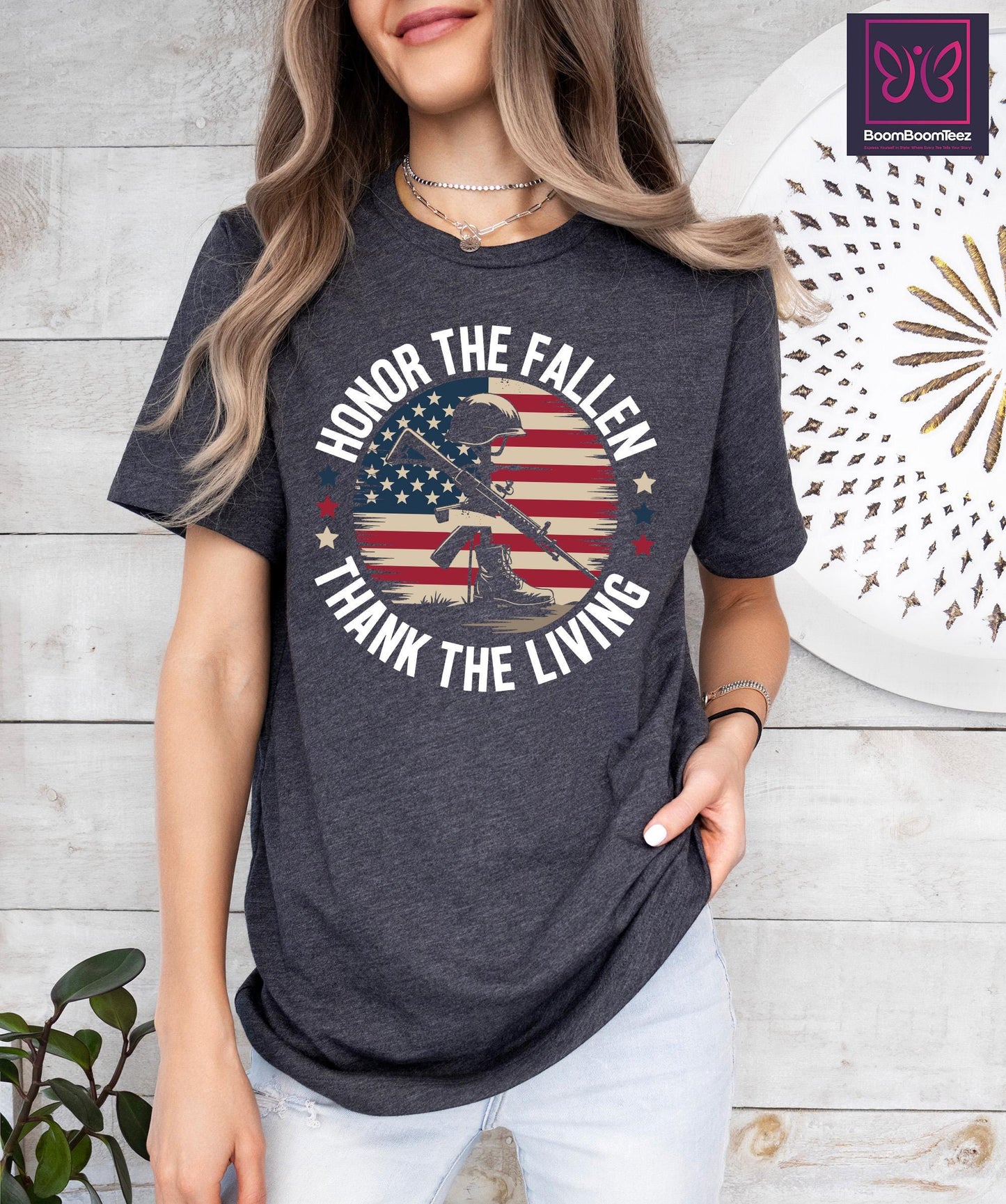 Honor The Fallen Thank The Living Shirt Veteran Gift Patriotic Tshirt
