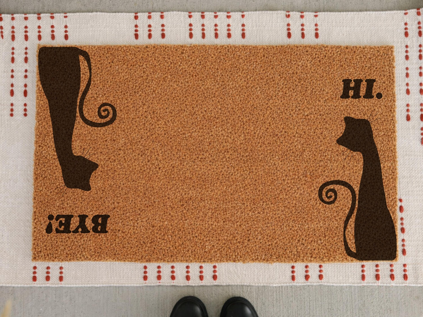 Funny Doormat, Hi Bye Cat Doormat, Gift For Pet Lovers, Welcome Cat Door Mat, Funny Cat Lover Present, Cat Lover Gift, Peeking Cat Mat 20