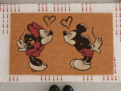 Mickey And Minnie Shirt, Home Sweet Home Disney Doormat, Cute Couple Welcome Mat, Cartoon Front Door Rug, Disney Lovers Gift, Outdoor Mat