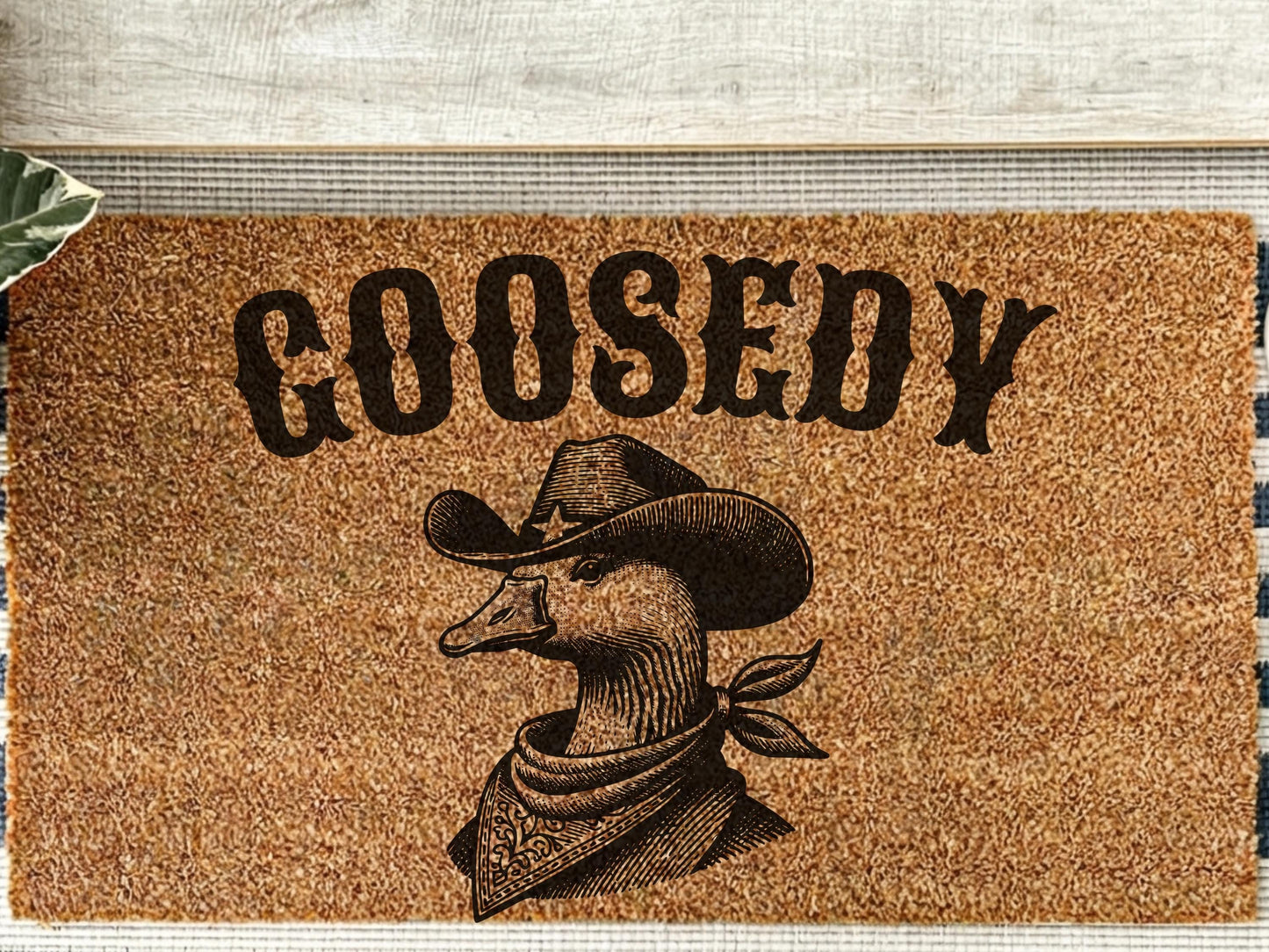 Goosedy Doormat, Funny Door Mat, Goose Doormat, Funny Welcome Mat, Cowboy Doormat, Western Decor, Goose Lover Gift, Cute Doormat, Housewarm