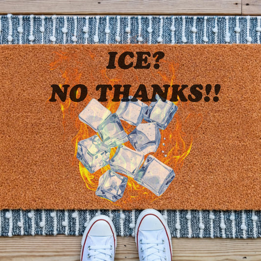 No Ice Doormat, Political Awareness Doormat, No Human Is Illegal Doormat, Ice Protest Doormat, Porch Decor, Outdoor Decor, Coir Mat