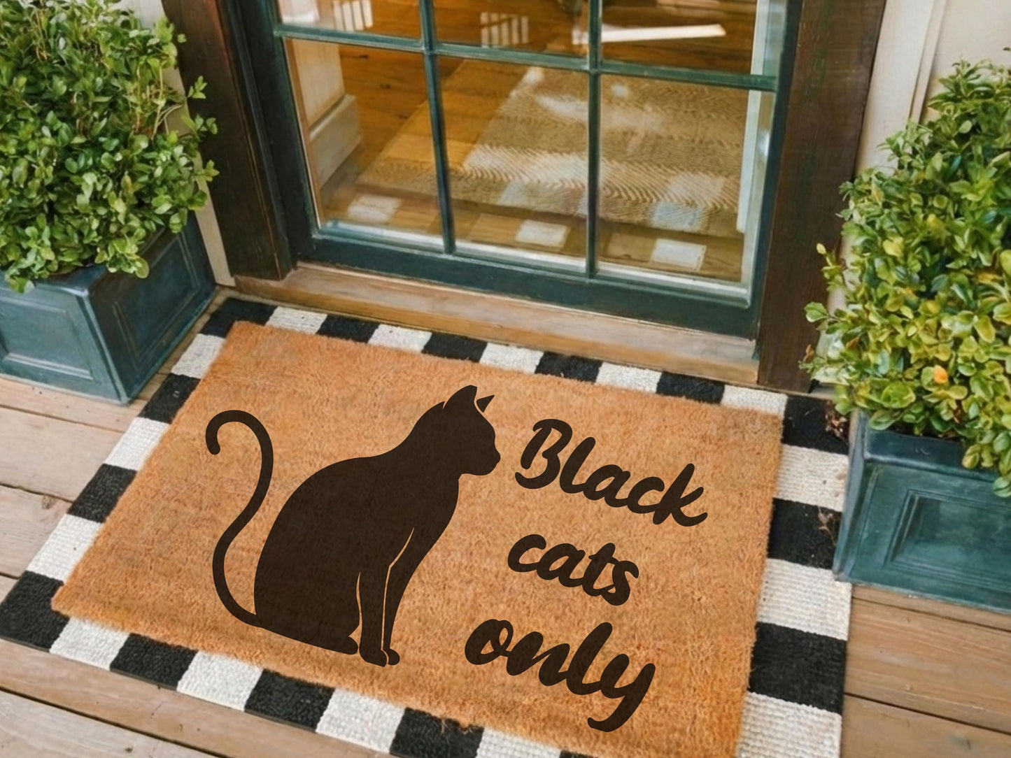 Black Cats Only Doormat ,funny Cat Lover Welcome Mat, Cat Home Decor, Pet Owner Front Door Mat Gift