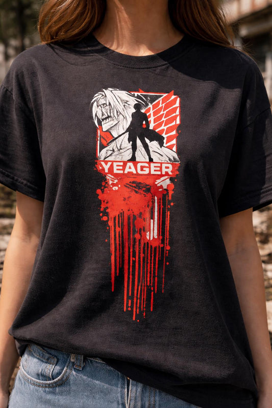Anime Attack on Titan Eren Yeager Shirt, AOT Graphic Tee, Manga Anime T-Shirt, Yeager Streetwear, Unisex Otaku Gift